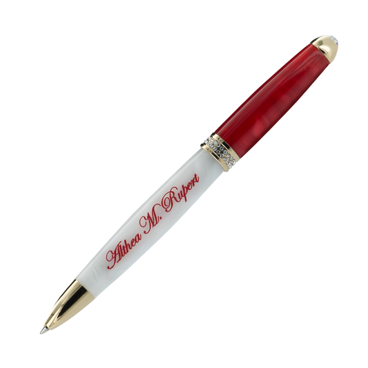 Red & White Bling Pen