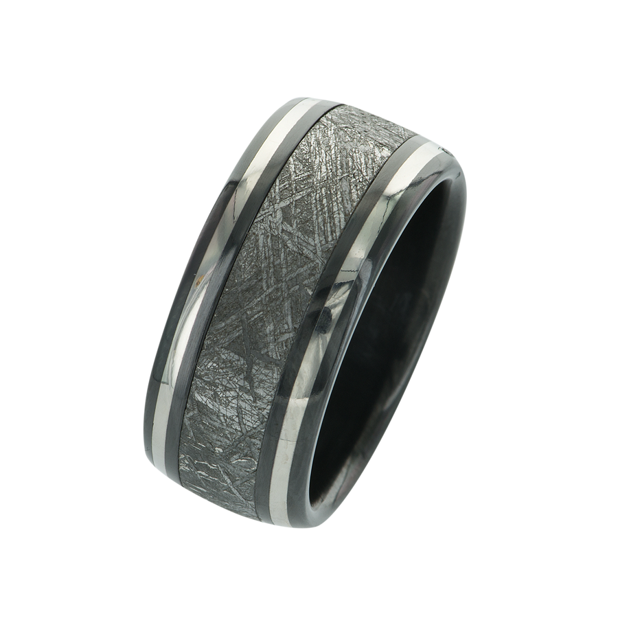 Black Zirconium Meteorite with Twin Platinum