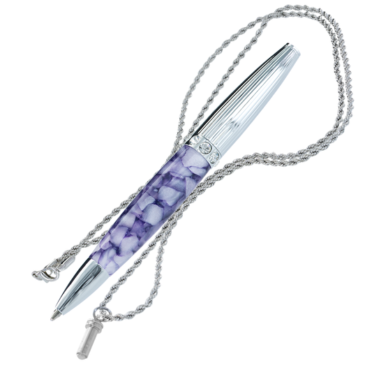 Necklace Pen – Purple & White