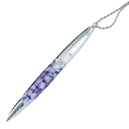 Necklace Pen – Purple & White