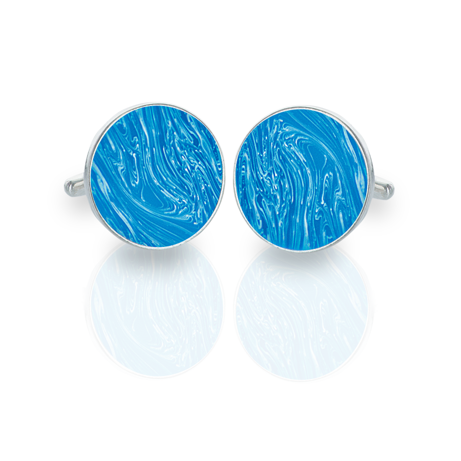 Sterling Silver Cufflinks – Ocean Blue